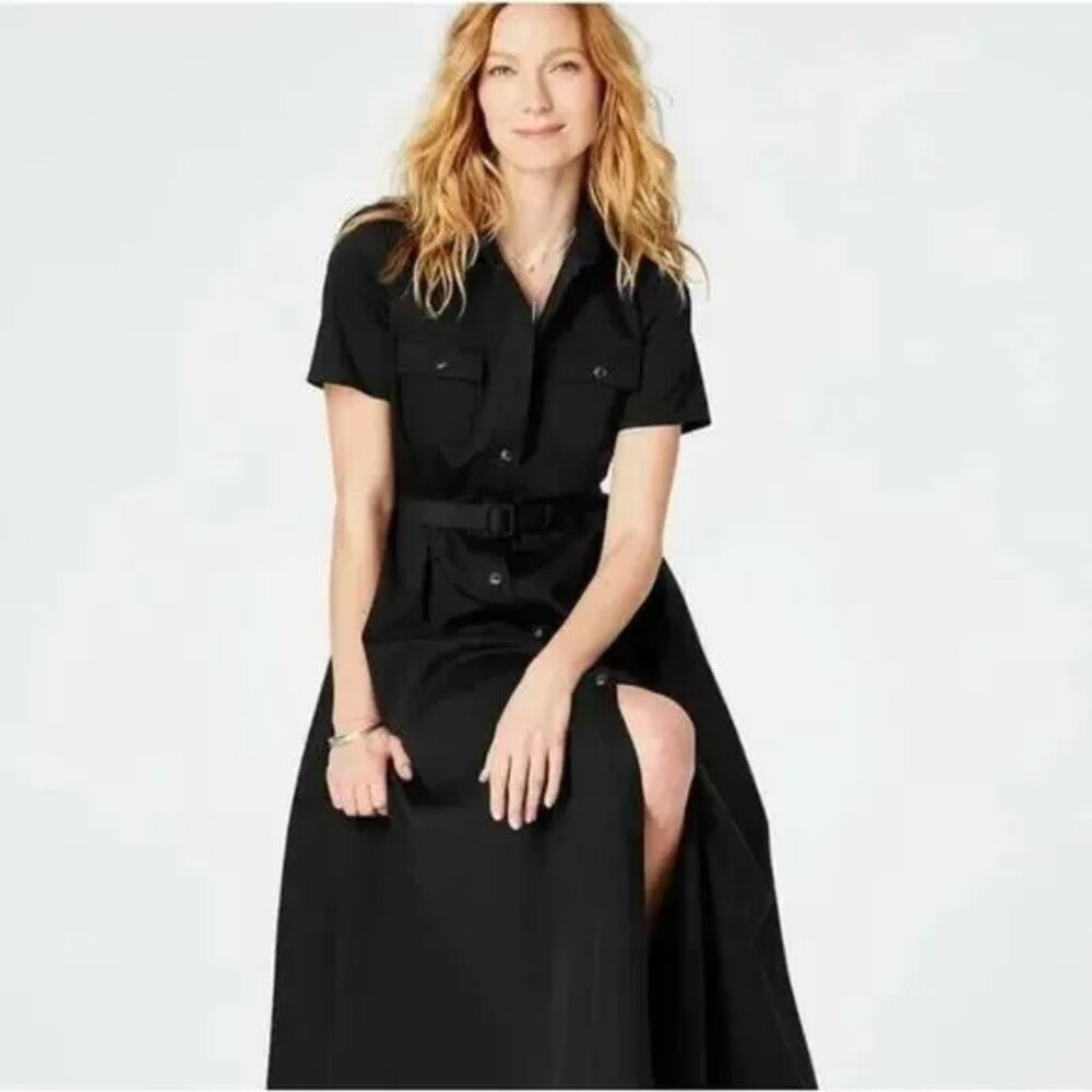J.Jill Cotton Belted Cotton Button Up Midi Shirt Dress Size Small